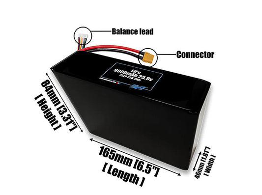 LiPo 9000mAh 7S2P 25.9v Battery Pack