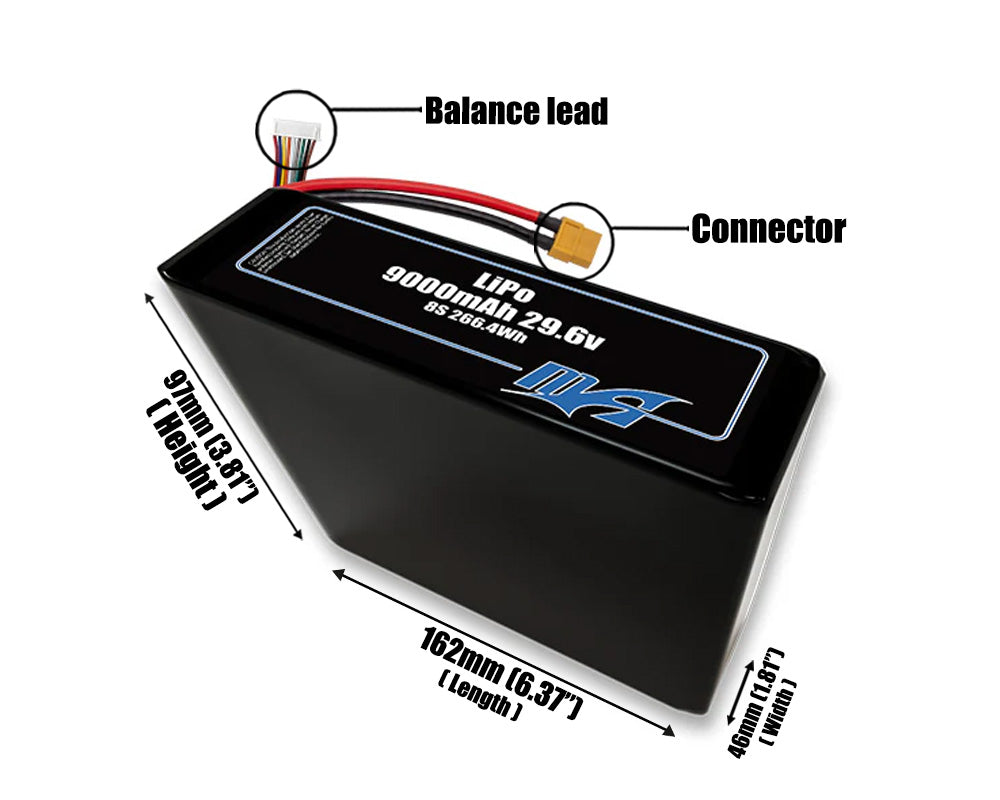 LiPo 9000mAh 8S2P 29.6v Battery Pack