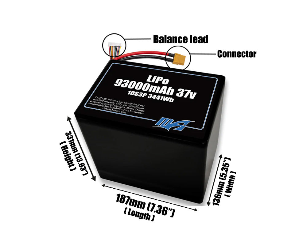 LiPo 93000 10S3P 37v Battery Pack