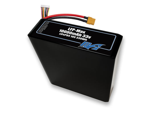 Compact 33-volt 10000mAh lithium-polymer battery, built for lightweight drone, UAV, and robotics projects.