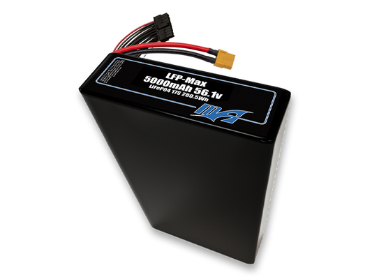 Compact 56.1-volt 5000mAh lithium-polymer battery, built for lightweight drone, UAV, and robotics projects.