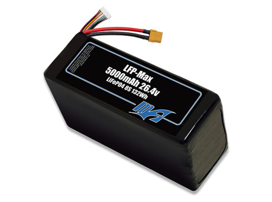 Compact 26.4-volt 5000mAh lithium-polymer battery, built for lightweight drone, UAV, and robotics projects.