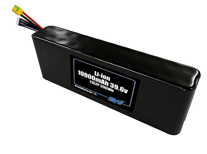 Compact 39.6-volt 10000mAh lithium-ion battery, built for lightweight drone, UAV, and robotics projects.