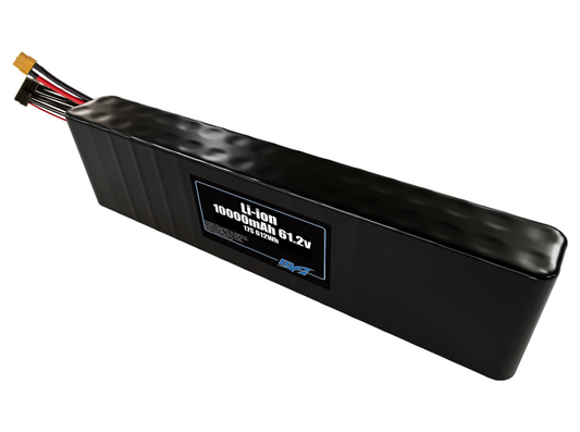 Compact 61.2-volt 10000mAh lithium-ion battery, built for lightweight drone, UAV, and robotics projects.