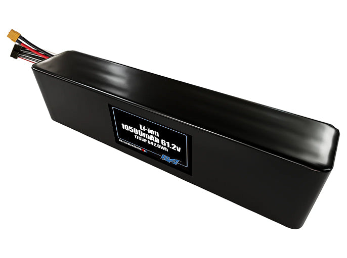 Compact 61.2-volt 10500mAh lithium-ion battery, built for lightweight drone, UAV, and robotics projects.