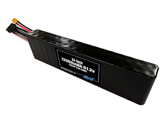 Compact 61.2-volt 12000mAh lithium-ion battery, built for lightweight drone, UAV, and robotics projects.