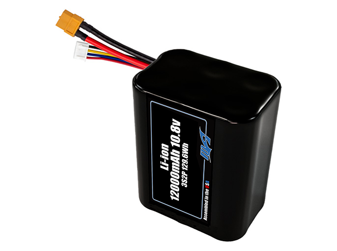 Compact 10.8-volt 12000mAh lithium-ion battery, built for lightweight drone, UAV, and robotics projects.