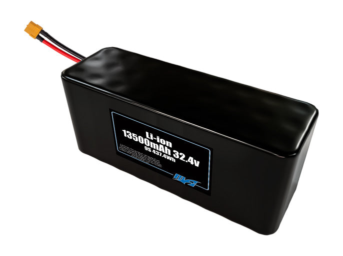 Compact 32.4-volt 13500mAh lithium-ion battery, built for lightweight drone, UAV, and robotics projects.
