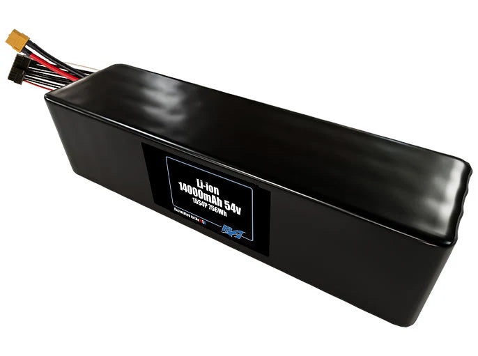 Compact 54-volt 14000mAh lithium-ion battery, built for lightweight drone, UAV, and robotics projects.
