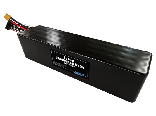 Compact 61.2-volt 20000mAh lithium-ion battery, built for lightweight drone, UAV, and robotics projects.