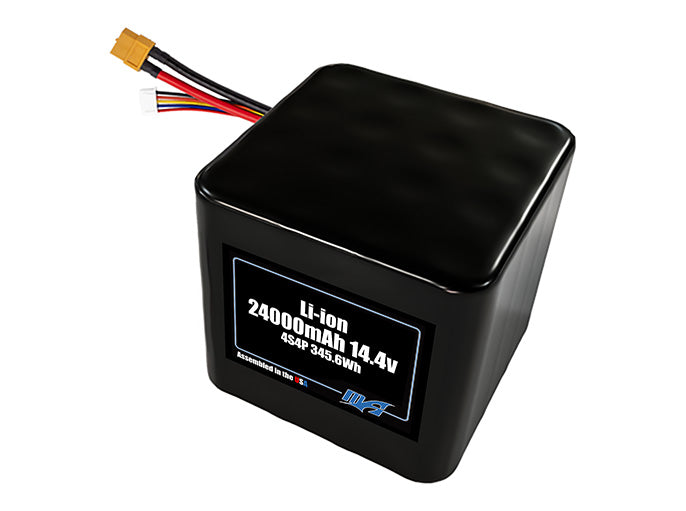 Compact 14.4-volt 24000mAh lithium-ion battery, built for lightweight drone, UAV, and robotics projects.