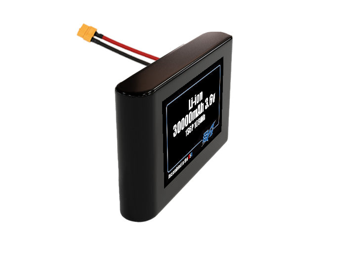 Compact 3.6-volt 30000mAh lithium-ion battery, built for lightweight drone, UAV, and robotics projects.