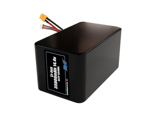 Compact 14.4-volt 35000mAh lithium-polymer battery, built for lightweight drone, UAV, and robotics projects.
