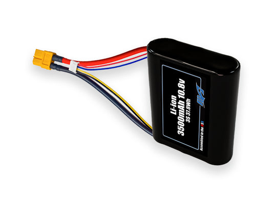 Compact 10.8-volt 3500mAh lithium-ion battery, built for lightweight drone, UAV, and robotics projects.