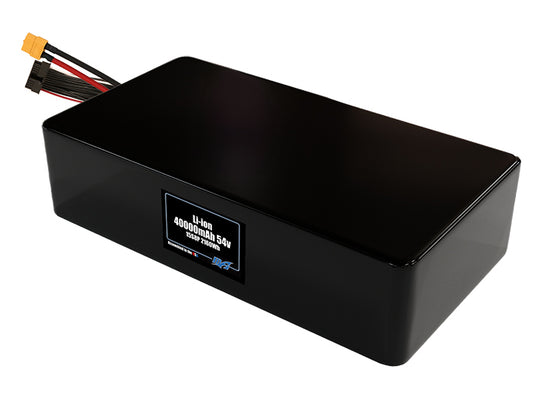 Compact 54-volt 40000mAh lithium-polymer battery, built for lightweight drone, UAV, and robotics projects.