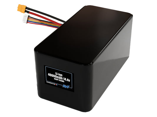 Compact 14.4-volt 40000mAh lithium-polymer battery, built for lightweight drone, UAV, and robotics projects.