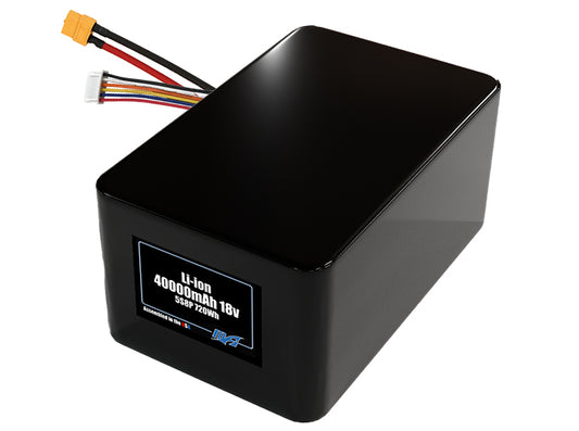 Compact 18-volt 40000mAh lithium-polymer battery, built for lightweight drone, UAV, and robotics projects.
