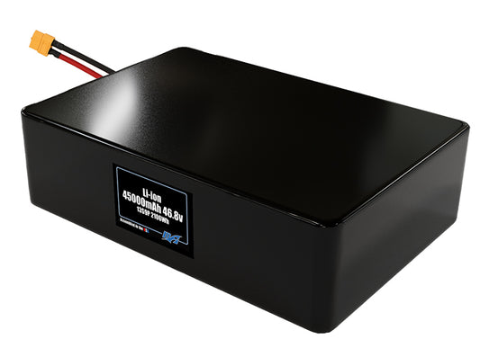Compact 46.8-volt 45000mAh lithium-polymer battery, built for lightweight drone, UAV, and robotics projects.