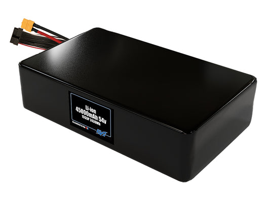 Compact 54-volt 45000mAh lithium-polymer battery, built for lightweight drone, UAV, and robotics projects.