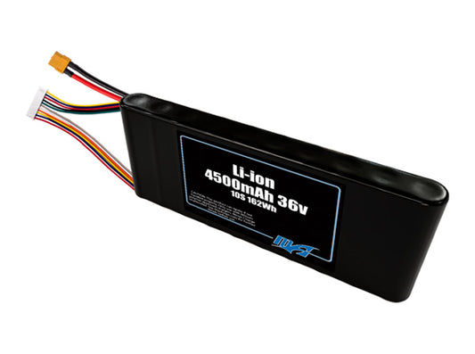 Compact 36-volt 4500mAh lithium-ion battery, built for lightweight drone, UAV, and robotics projects.