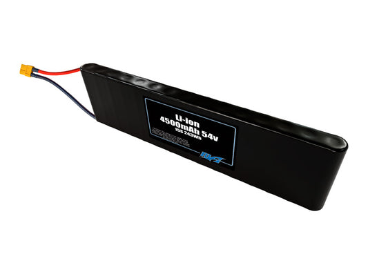 Compact 54-volt 4500mAh lithium-ion battery, built for lightweight drone, UAV, and robotics projects.