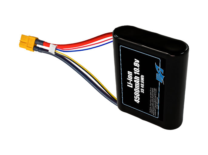Compact 10.8-volt 4500mAh lithium-ion battery, built for lightweight drone, UAV, and robotics projects.