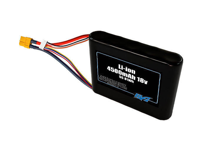 Compact 18-volt 4500mAh lithium-ion battery, built for lightweight drone, UAV, and robotics projects.
