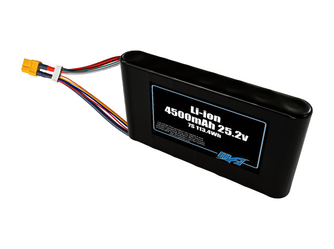Compact 25.2-volt 4500mAh lithium-ion battery, built for lightweight drone, UAV, and robotics projects.
