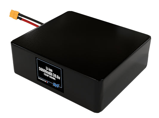 Compact 39.6-volt 50000mAh lithium-polymer battery, built for lightweight drone, UAV, and robotics projects.