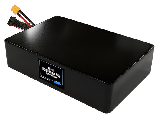 Compact 54-volt 50000mAh lithium-polymer battery, built for lightweight drone, UAV, and robotics projects.