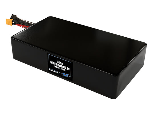Compact 64.8-volt 50000mAh lithium-polymer battery, built for lightweight drone, UAV, and robotics projects.