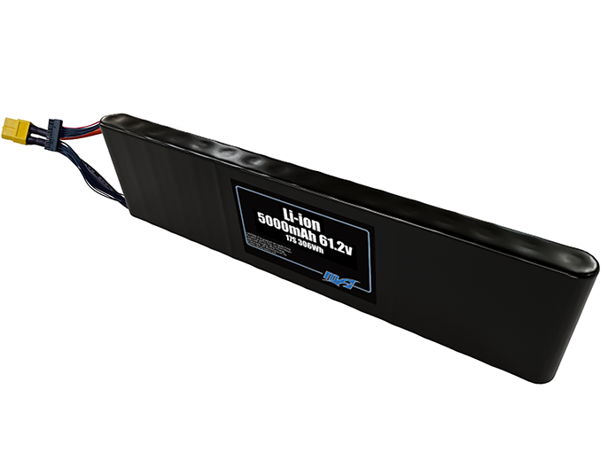 Compact 61.2-volt 5000mAh lithium-ion battery, built for lightweight drone, UAV, and robotics projects.