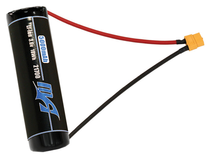 Compact 3.6-volt 5000mAh lithium-ion battery, built for lightweight drone, UAV, and robotics projects.
