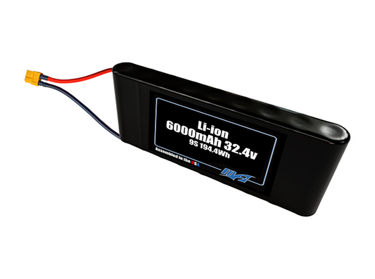 Compact 32.4-volt 6000mAh lithium-ion battery, built for lightweight drone, UAV, and robotics projects.