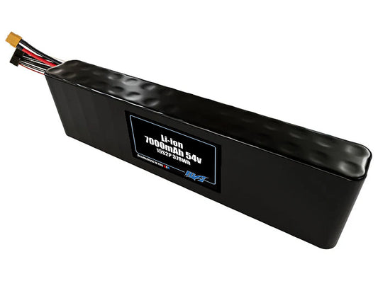 Compact 54-volt 7000mAh lithium-ion battery, built for lightweight drone, UAV, and robotics projects.