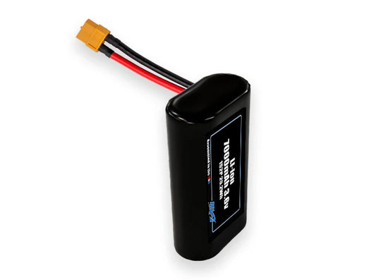 Compact 3.6-volt 7000mAh lithium-ion battery, built for lightweight drone, UAV, and robotics projects.