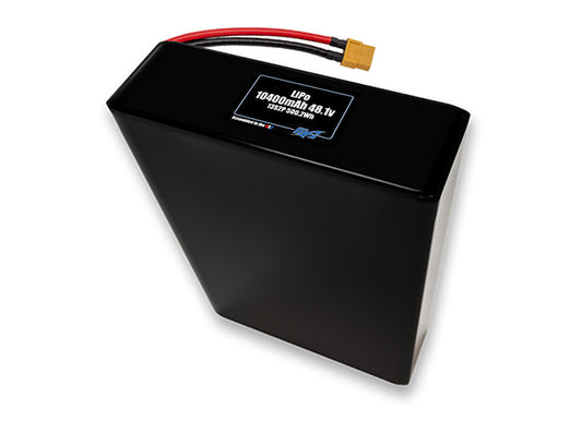 Compact 48.1-volt 10400mAh lithium-polymer battery, built for lightweight drone, UAV, and robotics projects.