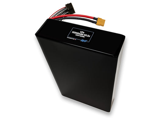 Compact 55.5-volt 10900mAh lithium-polymer battery, built for lightweight drone, UAV, and robotics projects.
