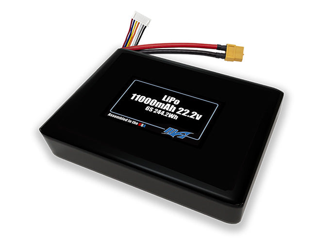 Compact 22.2-volt 11000mAh lithium-polymer side by side battery, built for lightweight drone, UAV, and robotics projects.