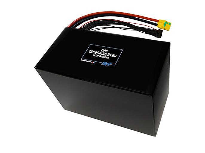 Compact 51.8-volt 16000mAh lithium-polymer side-by-side battery, built for lightweight drone, UAV, and robotics projects.