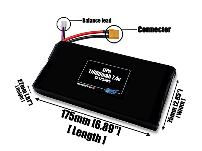 LiPo 17000mAh 2S 7.4v Battery Pack – MaxAmps Lithium Batteries LiPo 17000mAh 2S 7.4v Battery Pack – MaxAmps Lithium Batteries