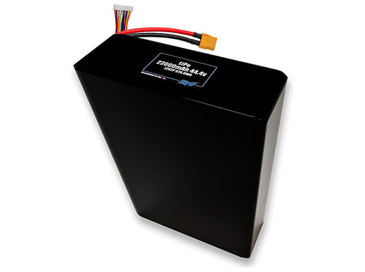 Compact 44.4-volt 22000mAh lithium-polymer battery, built for lightweight drone, UAV, and robotics projects.