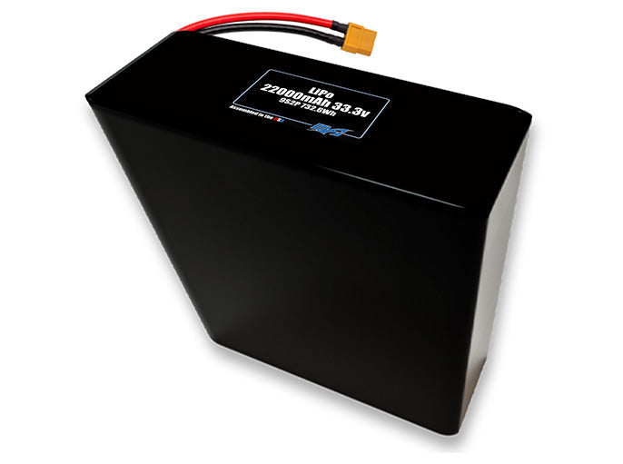 Compact 33.3-volt 22000mAh lithium-polymer battery, built for lightweight drone, UAV, and robotics projects.