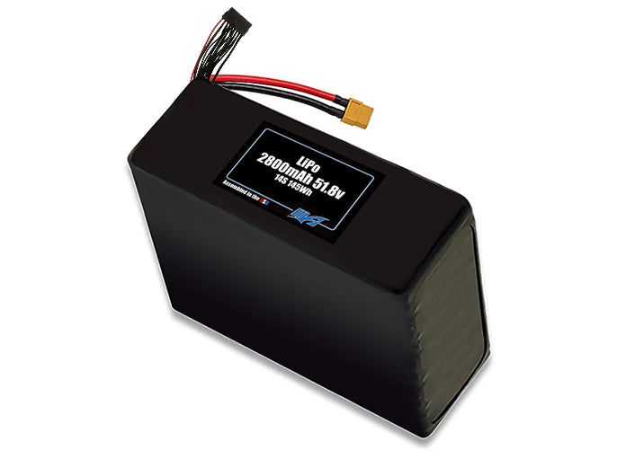 Compact 51.8-volt 2800mAh lithium-polymer battery, built for lightweight drone, UAV, and robotics projects.