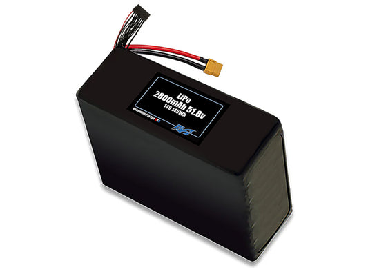 Compact 51.8-volt 2800mAh lithium-polymer battery, built for lightweight drone, UAV, and robotics projects.