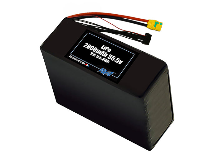 LiPo 2800mAh 15S 55.5v Battery Pack