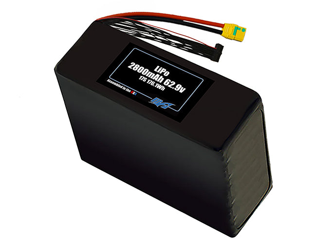LiPo 2800mAh 17S 62.9v Battery Pack