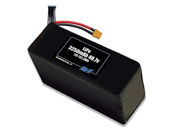 Compact 40.7-volt 3250mAh lithium-polymer battery, built for lightweight drone, UAV, and robotics projects.