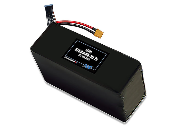 Compact 40.7-volt 3750mAh lithium-polymer battery, built for lightweight drone, UAV, and robotics projects.