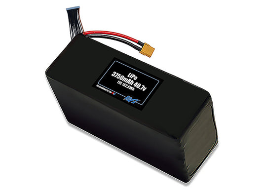 Compact 40.7-volt 3750mAh lithium-polymer battery, built for lightweight drone, UAV, and robotics projects.